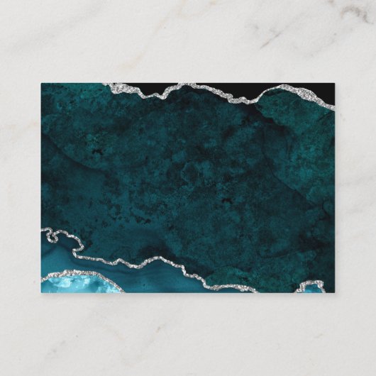 Blauwgroen Agate bruiloft accommodaties Informatiekaartje (Achterkant)