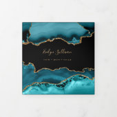 blauwgroen Agate drievoudig brochure Drieluik Kaart (Cover)