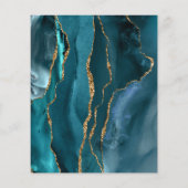 Blauwgroen Agate Faux Folie Flyer (Achterkant)