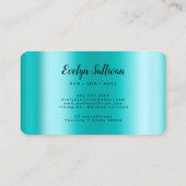 Blauwgroen Agate Faux Pearlescent Folie Loyalty-ka Visitekaartje (Achterkant)