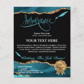 Blauwgroen AGATE Fly Flyer van de beroepsverzekeri (Voorkant)