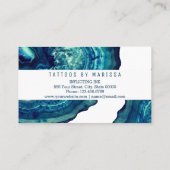 Blauwgroen Agate Geode Stone Roos Gold Tattoo Arti Visitekaartje (Achterkant)