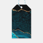 Blauwgroen Agate Gold Glitter Weddenschap Welkom Cadeaulabel (Achterkant)
