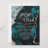 Blauwgroen Agate Pop Fizz Clink Bachelorette Party Kaart (Voorkant)