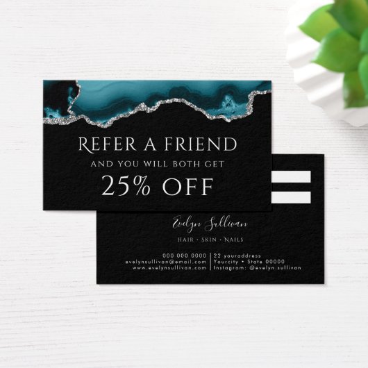 blauwgroen agate Referral Kaart (Bureau)