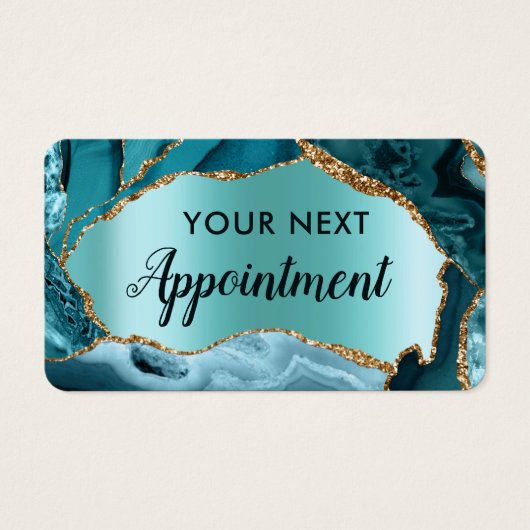 Blauwgroen Aggate Appointcard Visitekaartje (Voorkant)