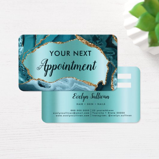 Blauwgroen Aggate Appointcard Visitekaartje (Bureau)