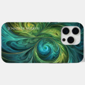 Blauwgroen AI fractaal patroon Case-Mate iPhone Case (Achterkant (horizontaal))