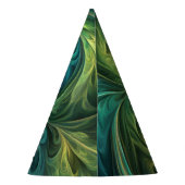 Blauwgroen AI fractaal patroon Feesthoedjes (Achterkant)