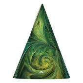 Blauwgroen AI fractaal patroon Feesthoedjes (Links)