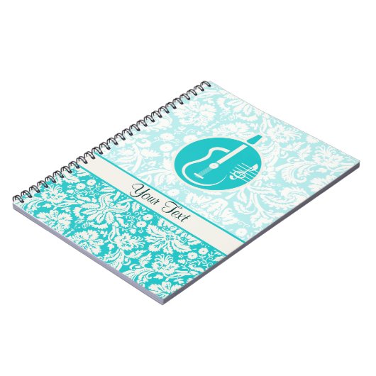 Blauwgroen akoestische gitaren notitieboek (Linkerzijde)