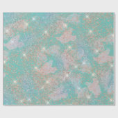 Blauwgroen Al Splatter Glitter Textuur van het Occ Cadeaupapier (Vlak)