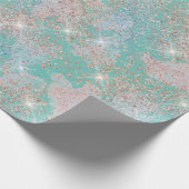 Blauwgroen Al Splatter Glitter Textuur van het Occ Cadeaupapier (Hoek)