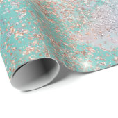 Blauwgroen Al Splatter Glitter Textuur van het Occ Cadeaupapier (Rol Hoek)
