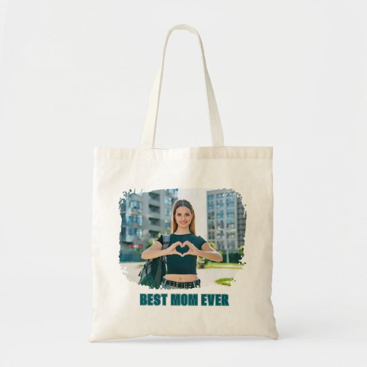 Blauwgroen Alle Petten Beste Mama Ooit Foto Tote Bag (Voorkant)