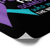 Blauwgroen &amp; Paarse lint Zelfmoord Awareen Poster (Hoek)