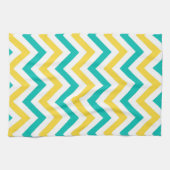 Blauwgroen, anananas, Wheux Large Chevron ZigZag P Theedoek (Horizontaal)