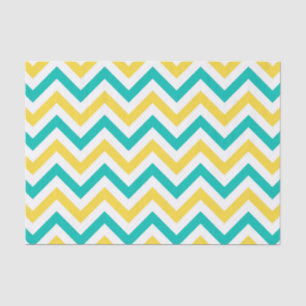 Blauwgroen, anananas, Wheux Large Chevron ZigZag P Tissuepapier