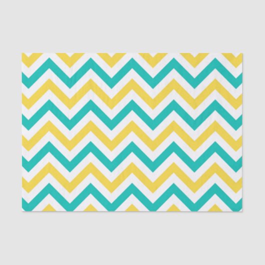 Blauwgroen, anananas, Wheux Large Chevron ZigZag P Tissuepapier (Voorkant)