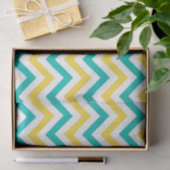 Blauwgroen, anananas, Wheux Large Chevron ZigZag P Tissuepapier (Geschenk)