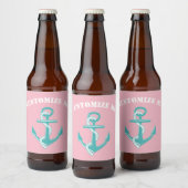 Blauwgroen Anchor Bier Etiket (Flessen)
