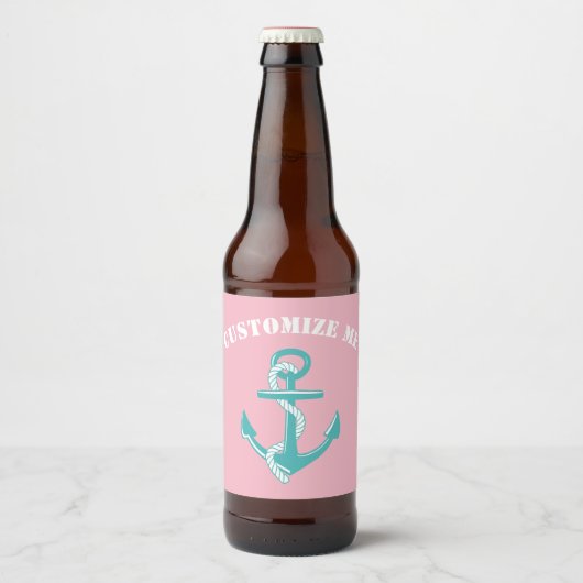 Blauwgroen Anchor Bier Etiket (Voorkant)