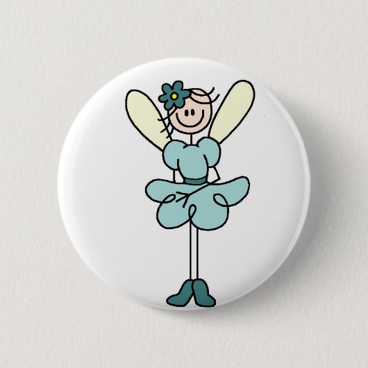 Blauwgroen Angel Fairy Button (Voorkant)