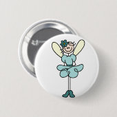 Blauwgroen Angel Fairy Button (Voorkant /achterkant)