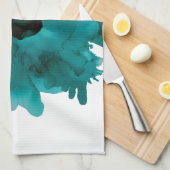 ! blauwgroen anjerbloem- theedoek (Quarter Fold)