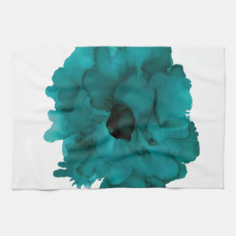 ! blauwgroen anjerbloem- theedoek