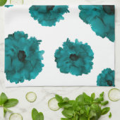 ! blauwgroen anjers met een patroon theedoek (Gevouwen)