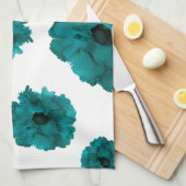 ! blauwgroen anjers met een patroon theedoek (Quarter Fold)