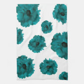 ! blauwgroen anjers met een patroon theedoek (Verticaal)