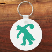 Blauwgroen Anthro Canine Bowling Sleutelhanger 000 (Voorkant)