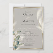 Blauwgroen Anthurium en Veathery Pampas Grass Kaart (Voorkant)