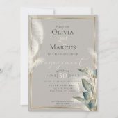 Blauwgroen Anthurium Feathery Pampas Grass Verlovi Kaart (Voorkant)