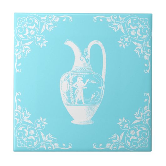 Blauwgroen Antiek Jar Tegeltje (Voorkant)