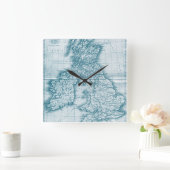 Blauwgroen   Antiek Kaart van de Kaart van de Were Vierkante Klok (Huis)