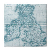 Blauwgroen Antiek kaart van de Oude Wereld Tile en Tegeltje (Voorkant)