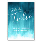 Blauwgroen aqua abstracte was moderne kunst tafel  kaart (Voorkant)