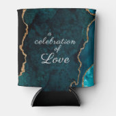 Blauwgroen Aqua Agate Celebration of Love Wedding Blikjeskoeler (Voorkant)