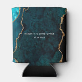 Blauwgroen Aqua Agate Celebration of Love Wedding Blikjeskoeler (Achterkant)