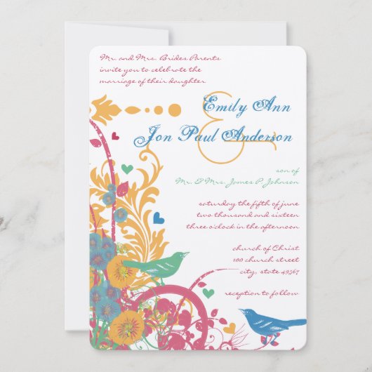 Blauwgroen Aqua Beeswax Raspberry Green Lovebird W Kaart (Voorkant)