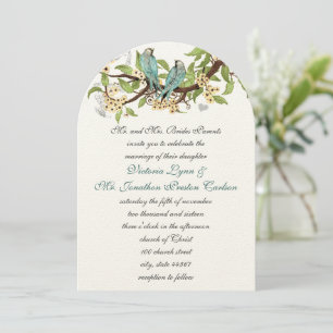 Blauwgroen Aqua Blue Bird Wedding Invites Kaart