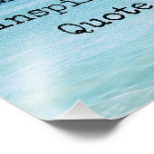 Blauwgroen Aqua Blue Calming Quote Ocean Beach Wav Foto Afdruk (Hoek)