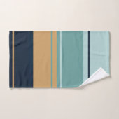 Blauwgroen Aqua Blue- en Gold Stripes Bad Handdoek (Handdoek)