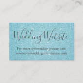 Blauwgroen Aqua Blue Glitter en Sparkle Elegant We Informatiekaartje (Voorkant)