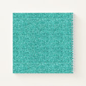 Blauwgroen Aqua Blue Glitter Journal-laptop met na Notitieboek (Achterkant)