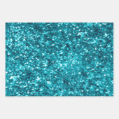 Blauwgroen Aqua Blue Glitter Sparkle Inpakpapier Vel (Voorkant)