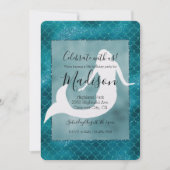 Blauwgroen Aqua Blue Glitter Sparkle Zeemeermin Kaart (Voorkant)